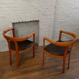 Pair of Danish Modern Teak Barrel Chairs