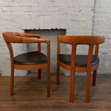 Pair of Danish Modern Teak Barrel Chairs