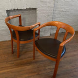 Pair of Danish Modern Teak Barrel Chairs