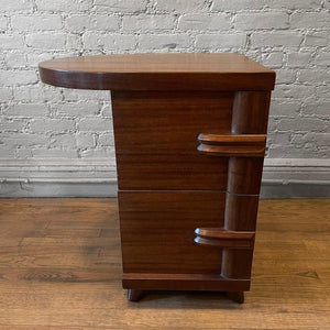 Art Deco Walnut Cantilever End Table Nightstand