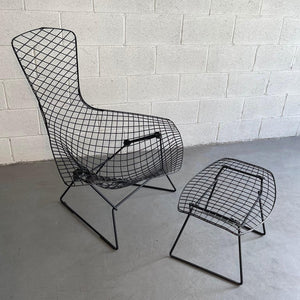 Bird Lounge Chair WIth Ottoman By Harry Bertoia For Knoll