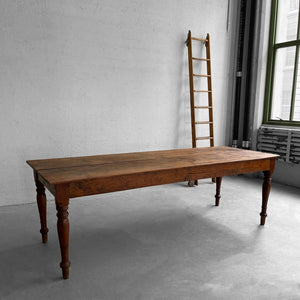 Antique Rustic English Walnut Farm Table