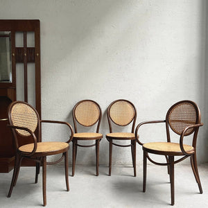 Bentwood And Cane Bistro Dining Chairs Attributed To Thonet