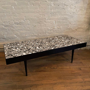 Mid Century Modern Black And White Tile Coffee Table