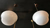 Art Deco Milk Glass and Copper Library Pendant Lights