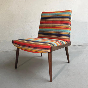 Mid Century Modern Striped Slipper Chair By Kroehler