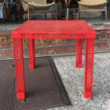 Red Steel Mesh Table