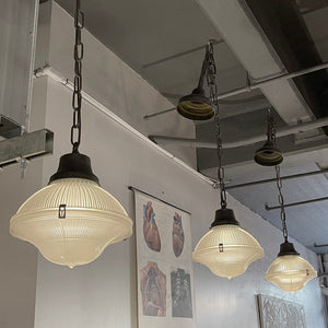 Industrial Holpophane Factory Pendant Lights