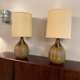 Mid Century Modern Art Pottery Gourd Table Lamps