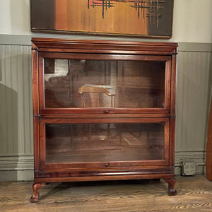 Antique Mahogany Barrister Bookcase By Macey