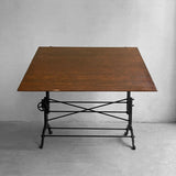 Early 20th Century Cast Iron Maple Drafting Table By Frederick Post Co.