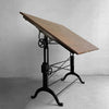 Early 20th Century Cast Iron Maple Drafting Table By Frederick Post Co.