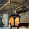 Petite Faceted Black Glass Pendant Light