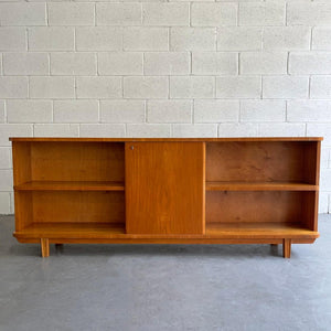 Mid Century Modern Satinwood Bookcase Cabinet