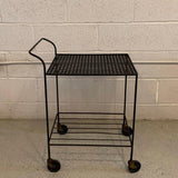 Mid Century Modern Wrought Iron Serving Bar Cart