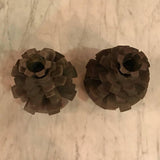 Bronze Pine Cone Candle Holders