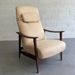 Danish Modern High Back Teak Recliner Lounge Chair by Arnt Lande