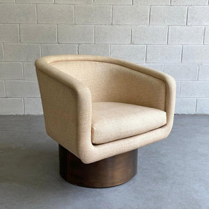 Brass Swivel Club Chair By Leon Rosen For Pace