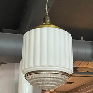 Art Deco Milk Glass Pendant Light