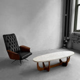 Midcentury Terrazzo Walnut Oblong Coffee Table By Harvey Probber