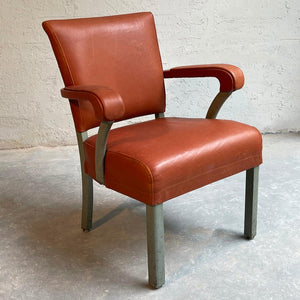 Midcentury Leather Office Armchair By Remington Rand