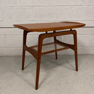 Danish Modern Tiered Teak Side Table By Arne Hovmand-Olsen